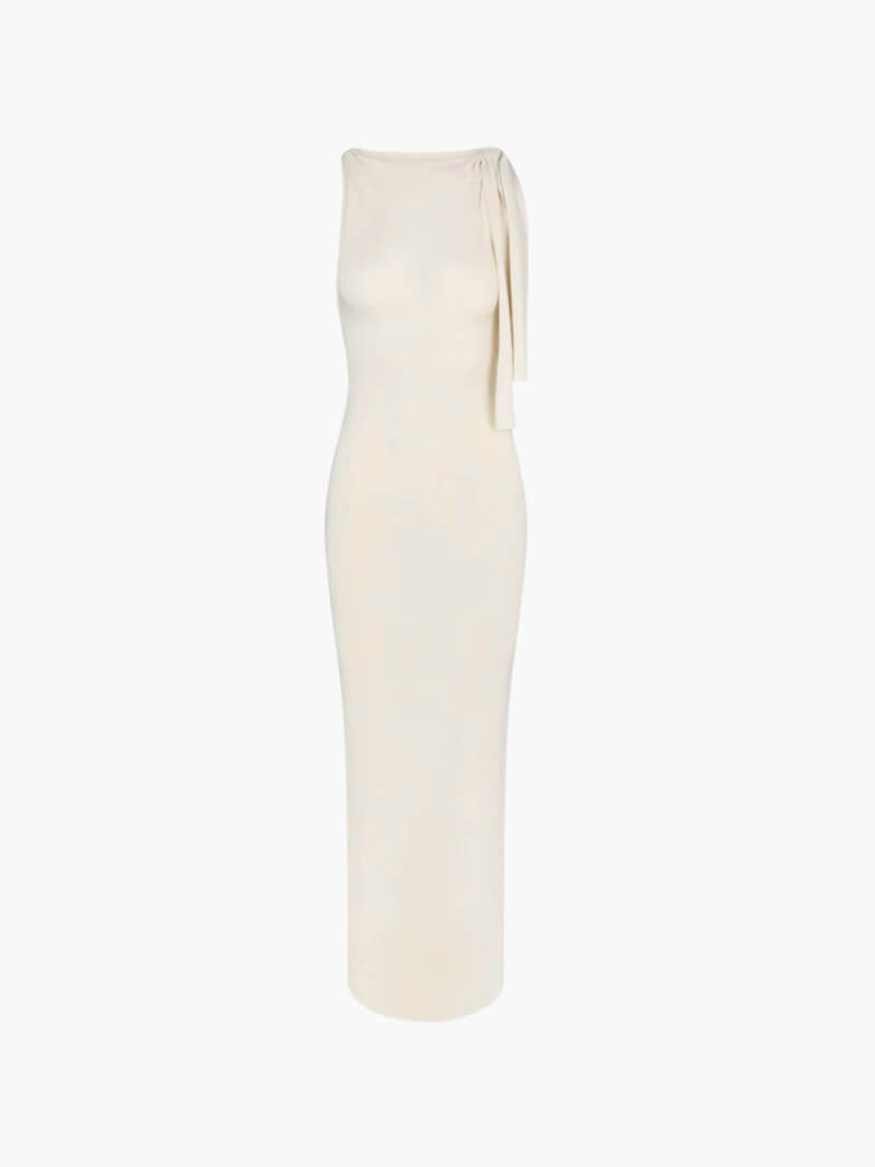 | One-Shoulder Tie Maxi Dress