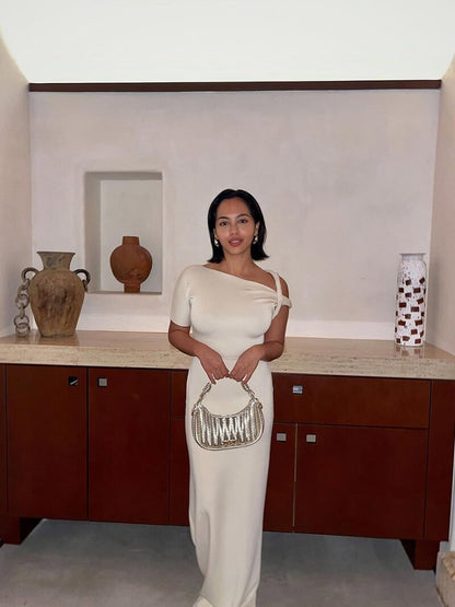 | Twisted Off-Shoulder Maxi Dress