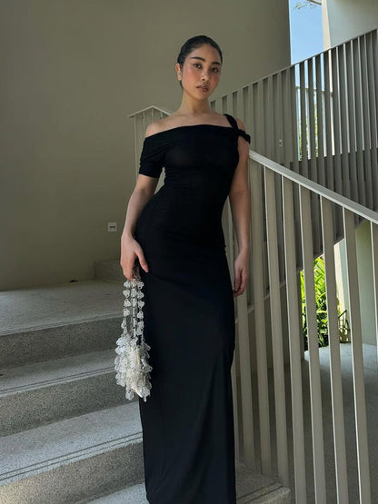 | Twisted Off-Shoulder Maxi Dress
