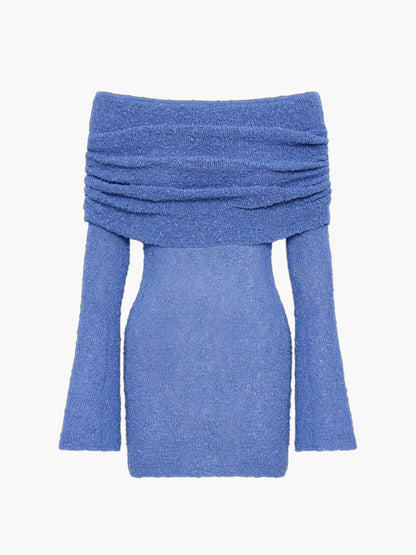 | Strapless Bouclé Knit Mini Dress