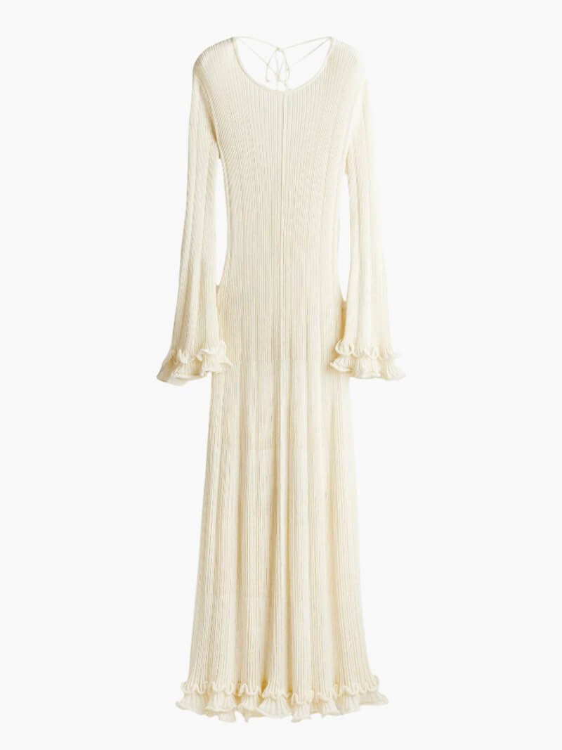 | Ribbed Linen-Blend Maxi Dress