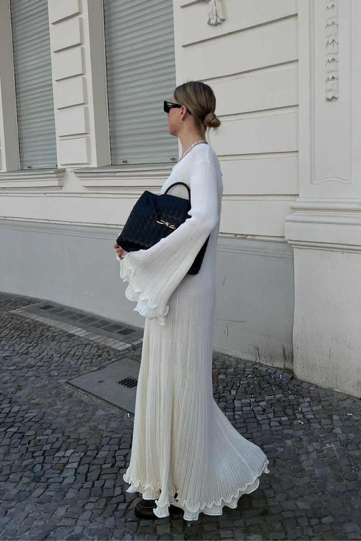 | Ribbed Linen-Blend Maxi Dress