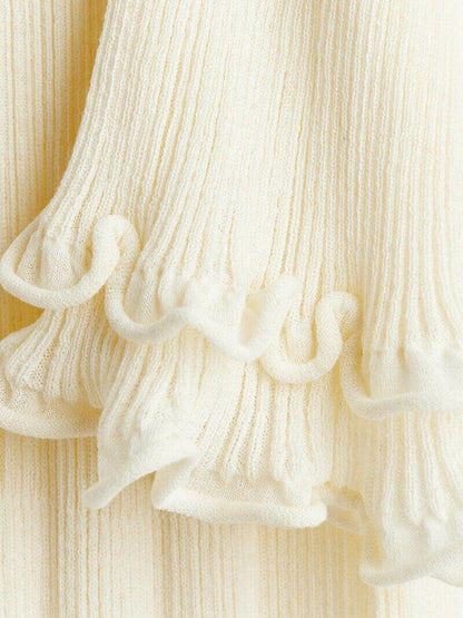 | Ribbed Linen-Blend Maxi Dress