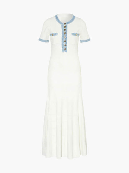| Button-Front Knit Maxi Dress