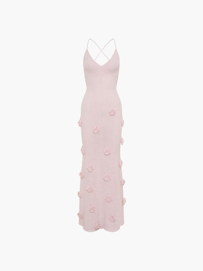 | Crocheted Floral Bodycon Dress – V-Neck Knit Mini Dress
