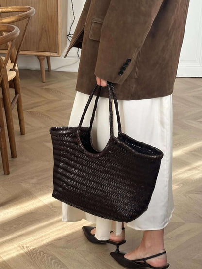 The Rica — Woven Vegan Leather Tote Bag