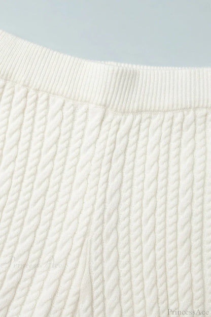 Soft Cable Knit Sweater Pants Two Piece Set