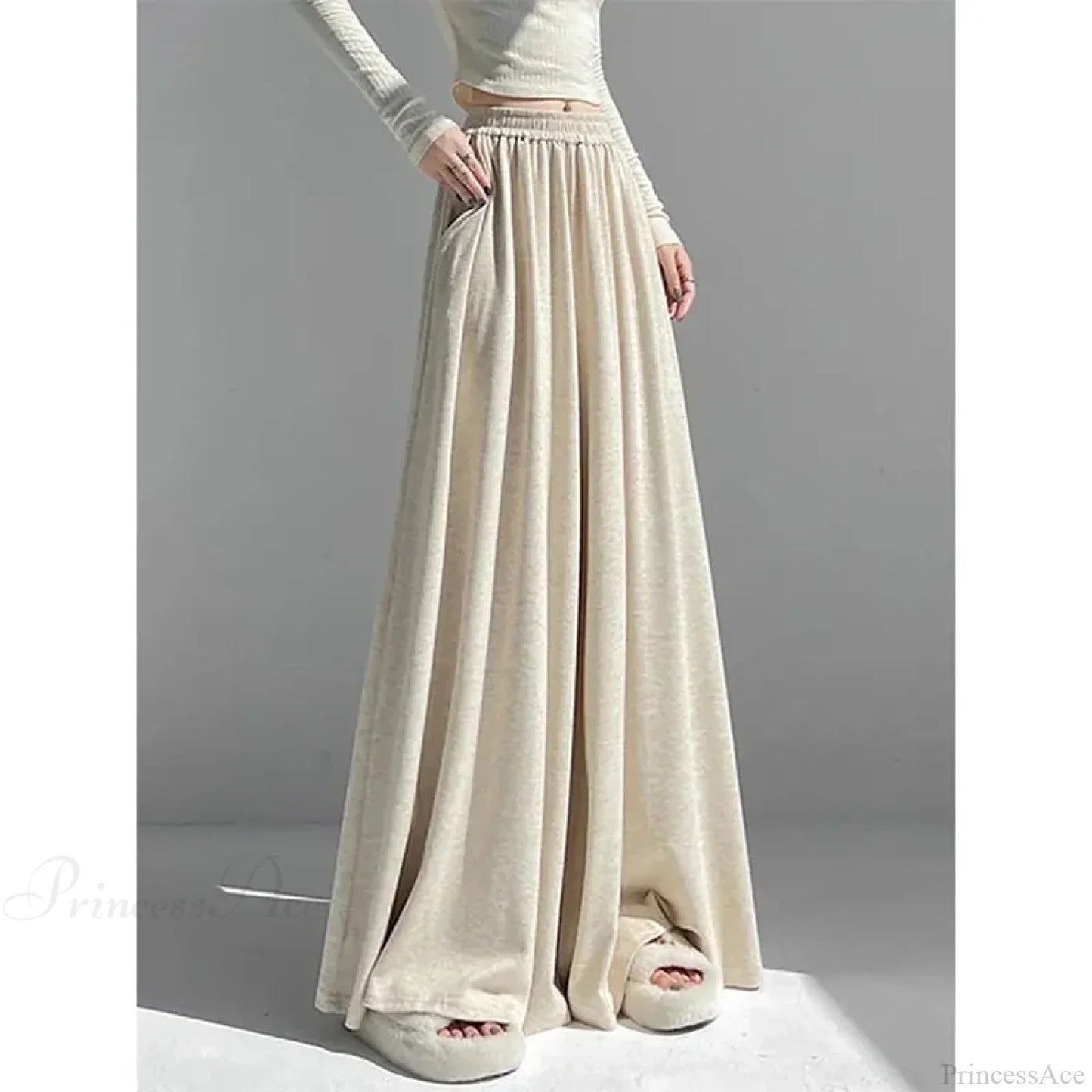 Soft High Waist Casual Wide Leg Pants
