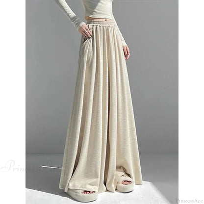 Soft High Waist Casual Wide Leg Pants