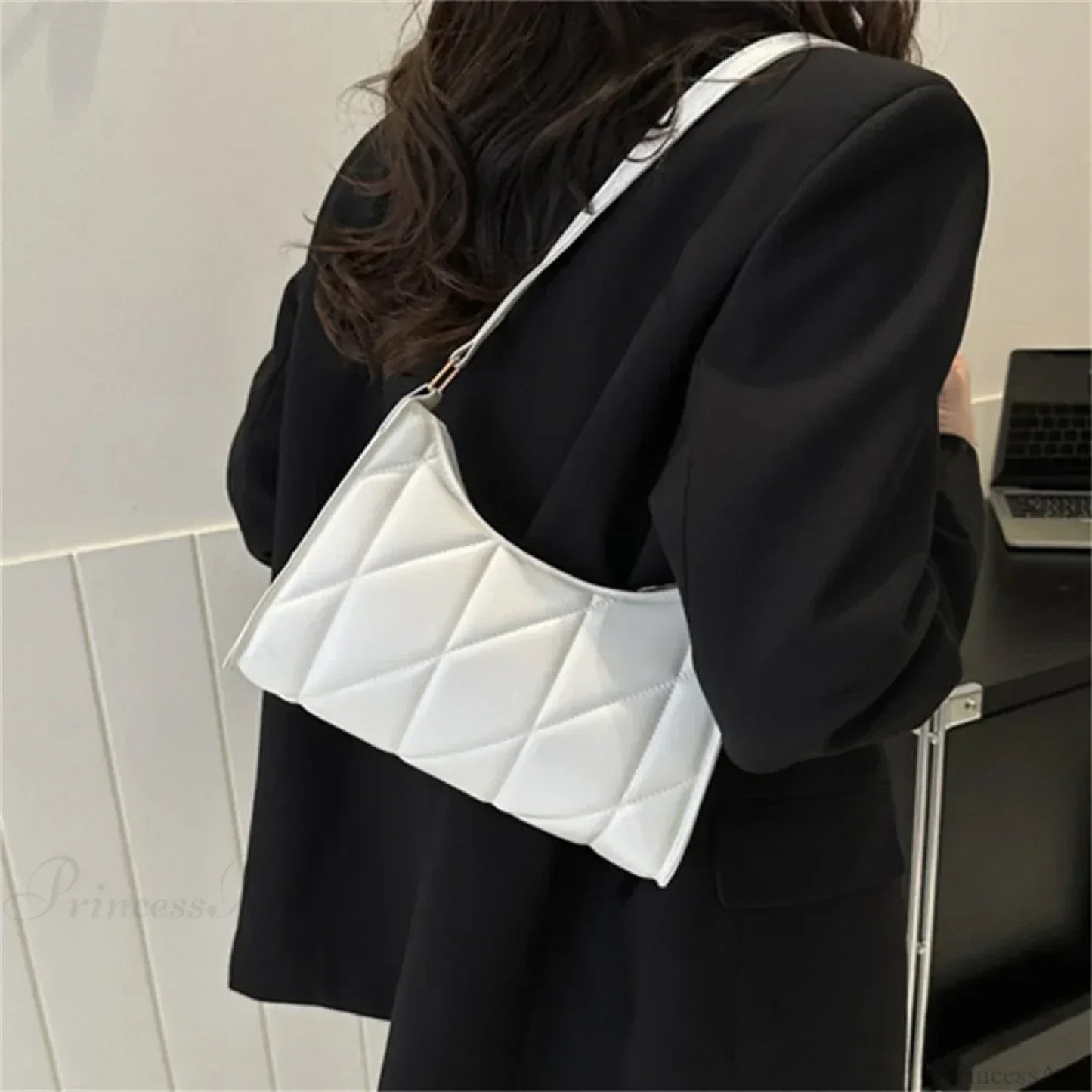 Solid Color PU Leather Underarm Crossbody