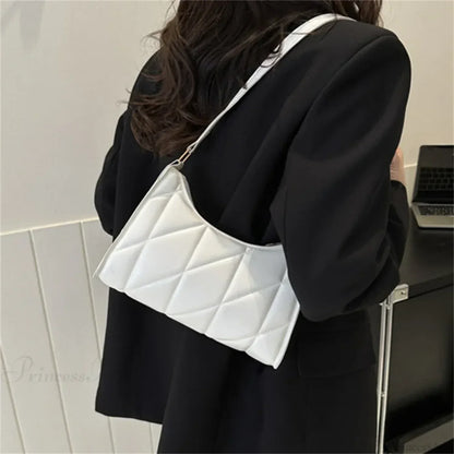 Solid Color PU Leather Underarm Crossbody