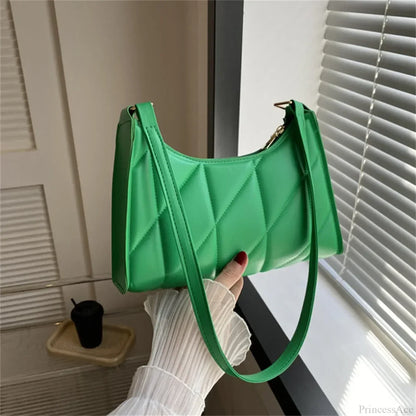 Solid Color PU Leather Underarm Crossbody