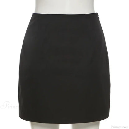 Solid Color Slim Split Mini Skirt