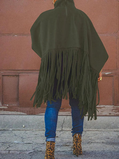 Solid Fringed Suede Top