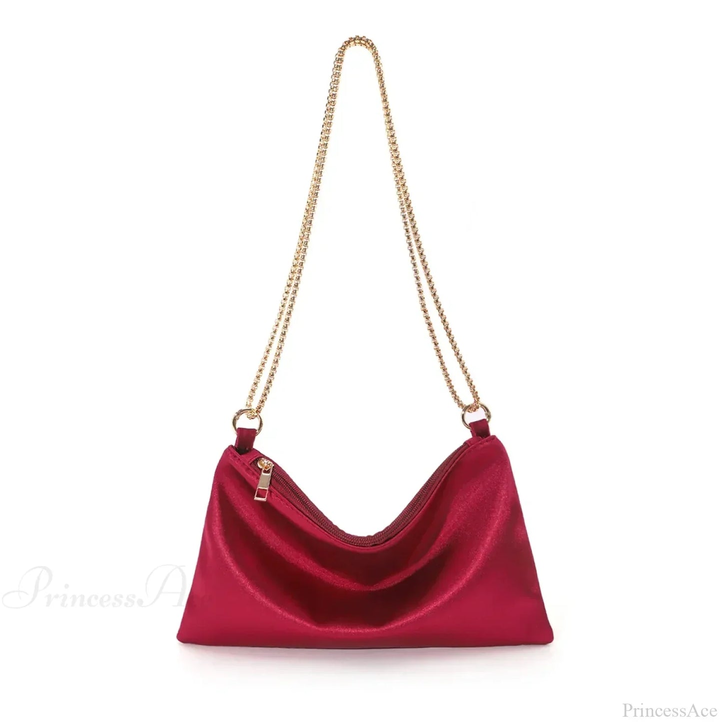 Solid Metal Chain Underarm Evening Wedding Clutch Bag
