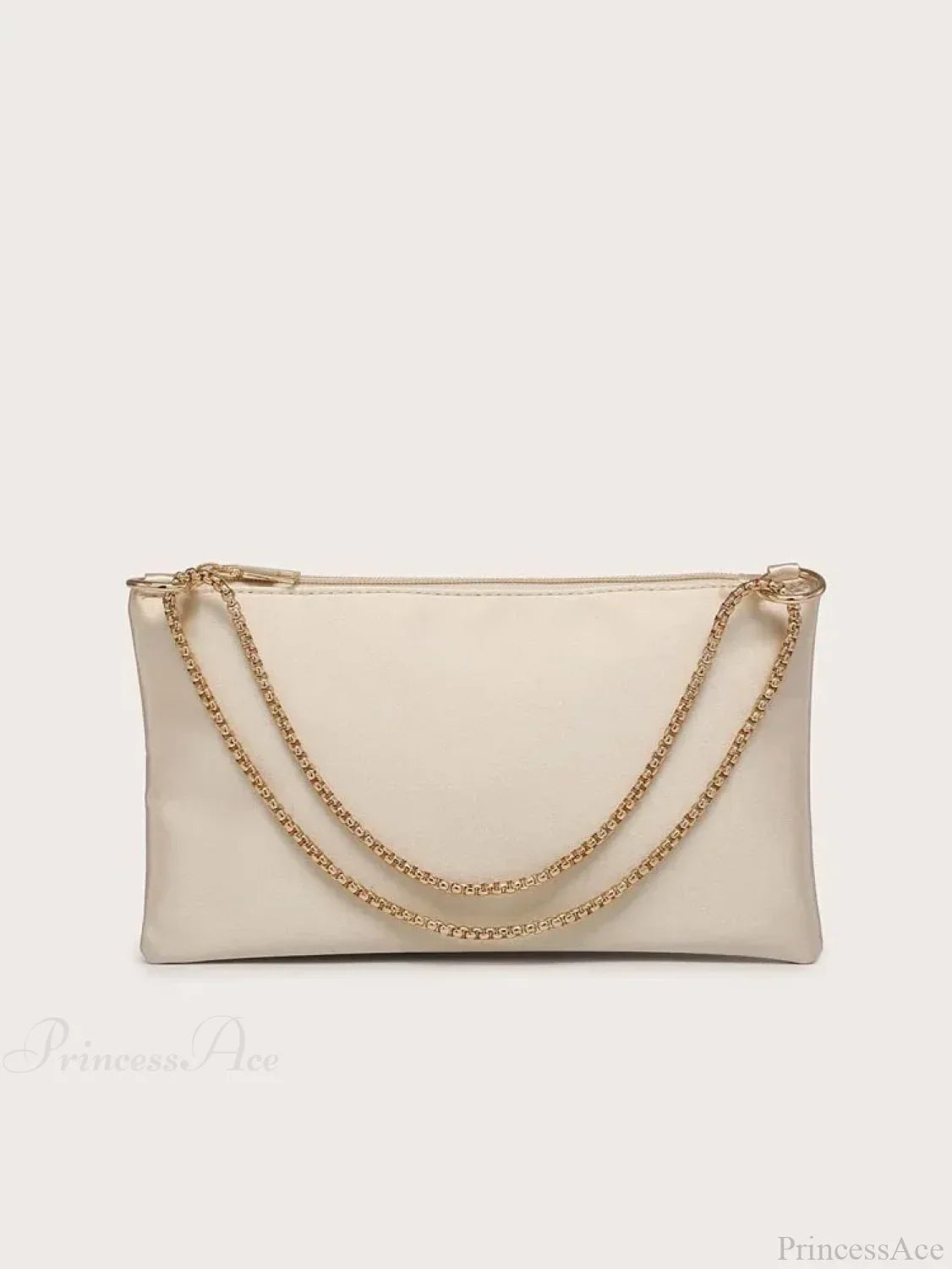 Solid Metal Chain Underarm Evening Wedding Clutch Bag