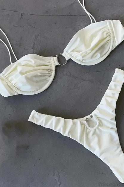 Solid Micro Two Piece Bikini Set