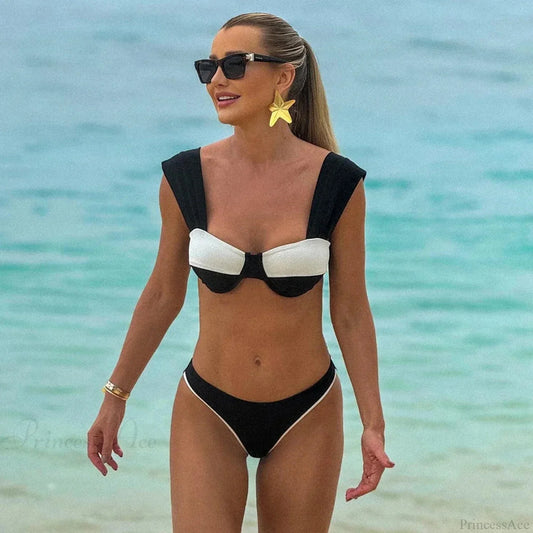 Solid Two Piece Micro Bikini Set