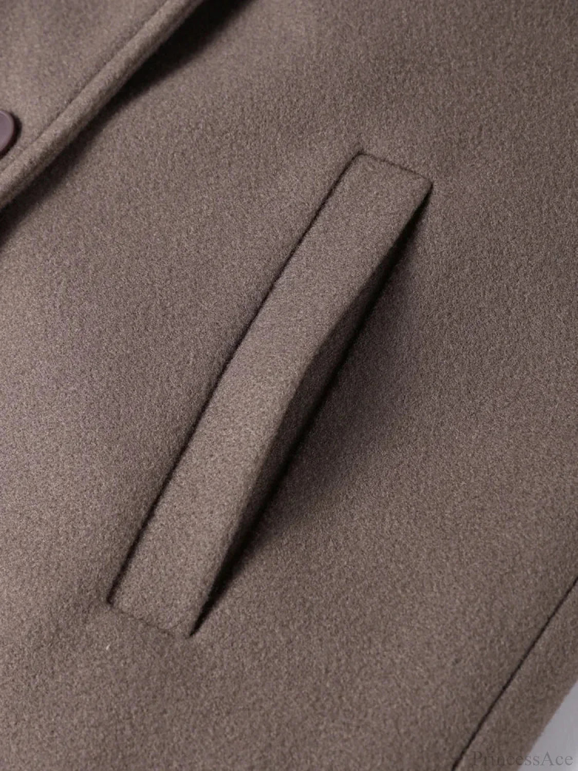 Solid Woolen Lapel Full Sleeve Overcoat