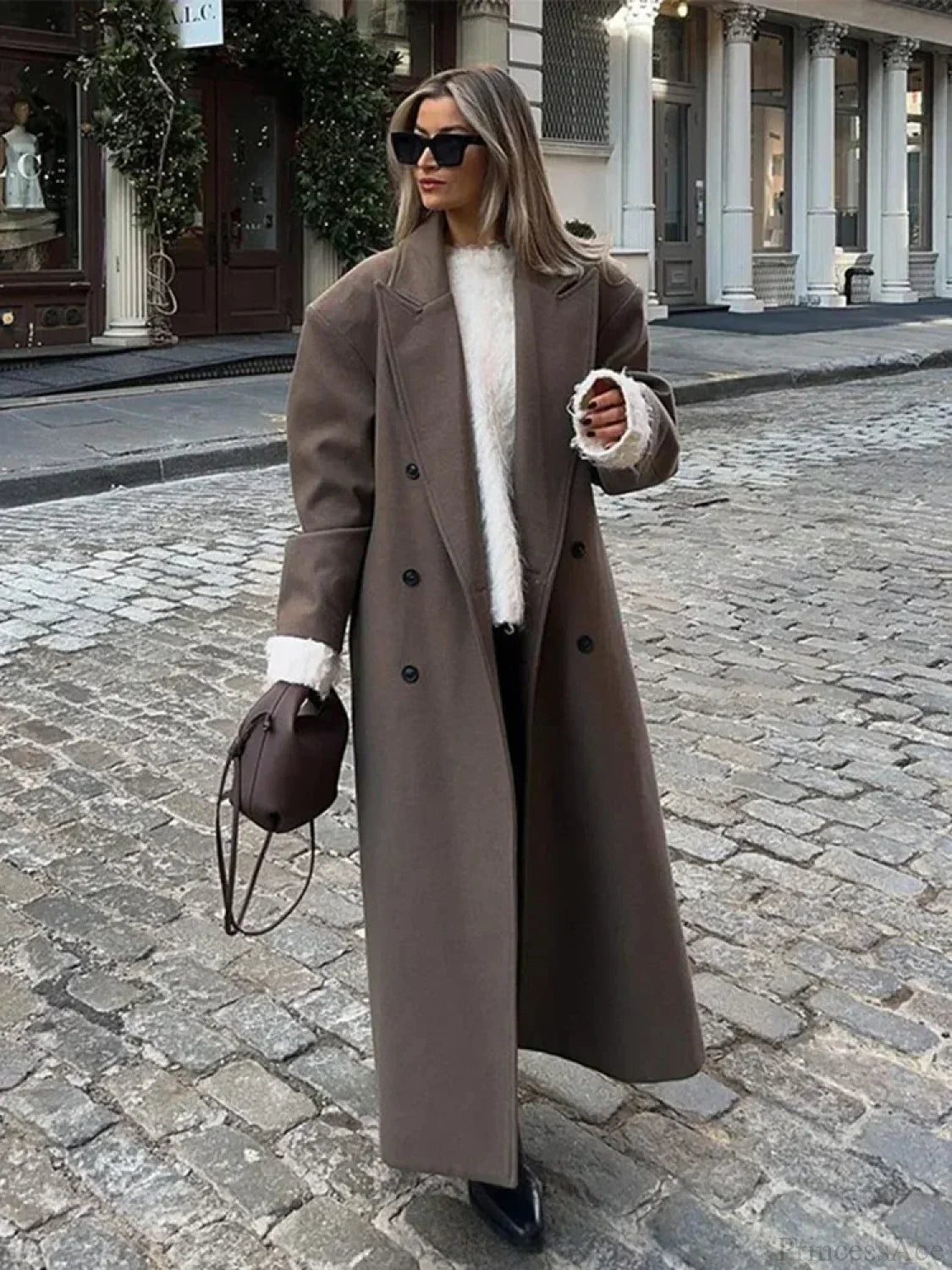 Solid Woolen Lapel Full Sleeve Overcoat