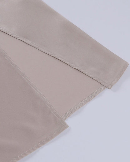 Deep V Neck Spaghetti Strap Ruched Wrap High Slit Satin Maxi Dress