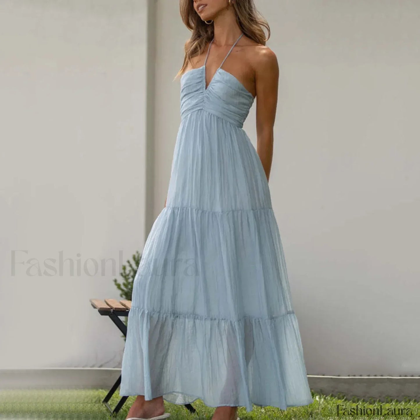 Spaghetti Strap V-neck Floral Dress