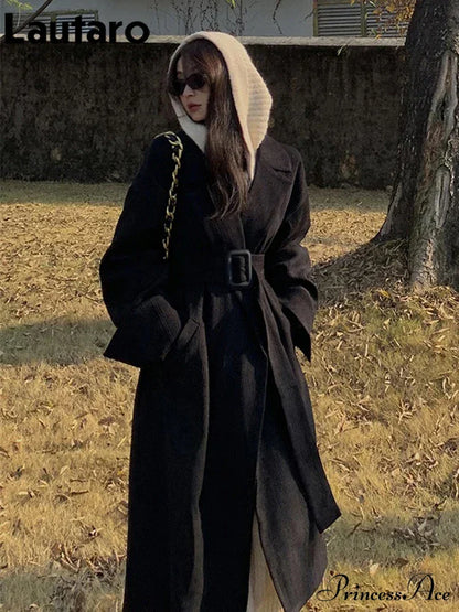 Spring Autumn Long Brown Black Striped Oversized Luxury Designer Runway Fashion Stylish Coat