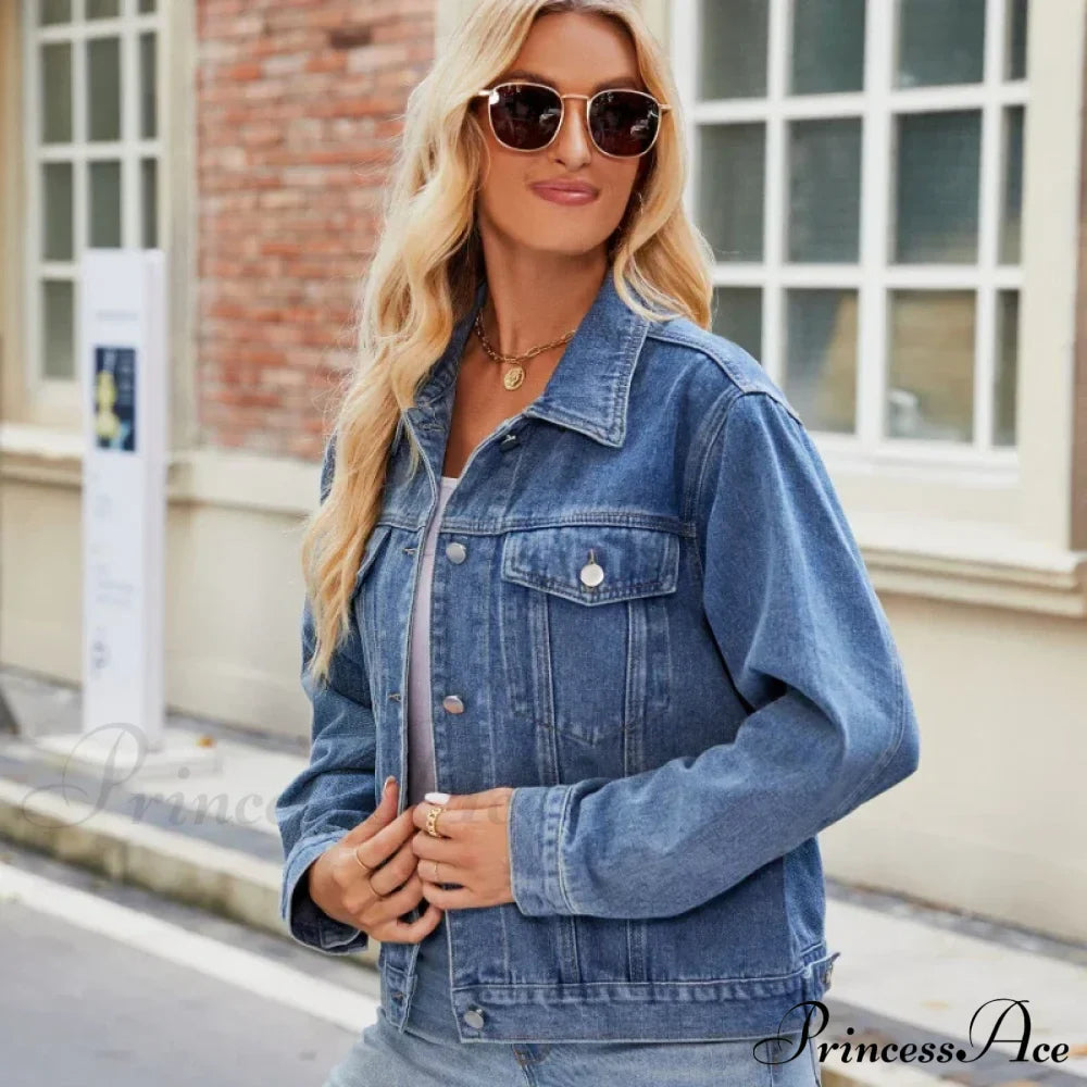 Spring Summer European American Style Short Hooded Long-sleeved Casual Jacket