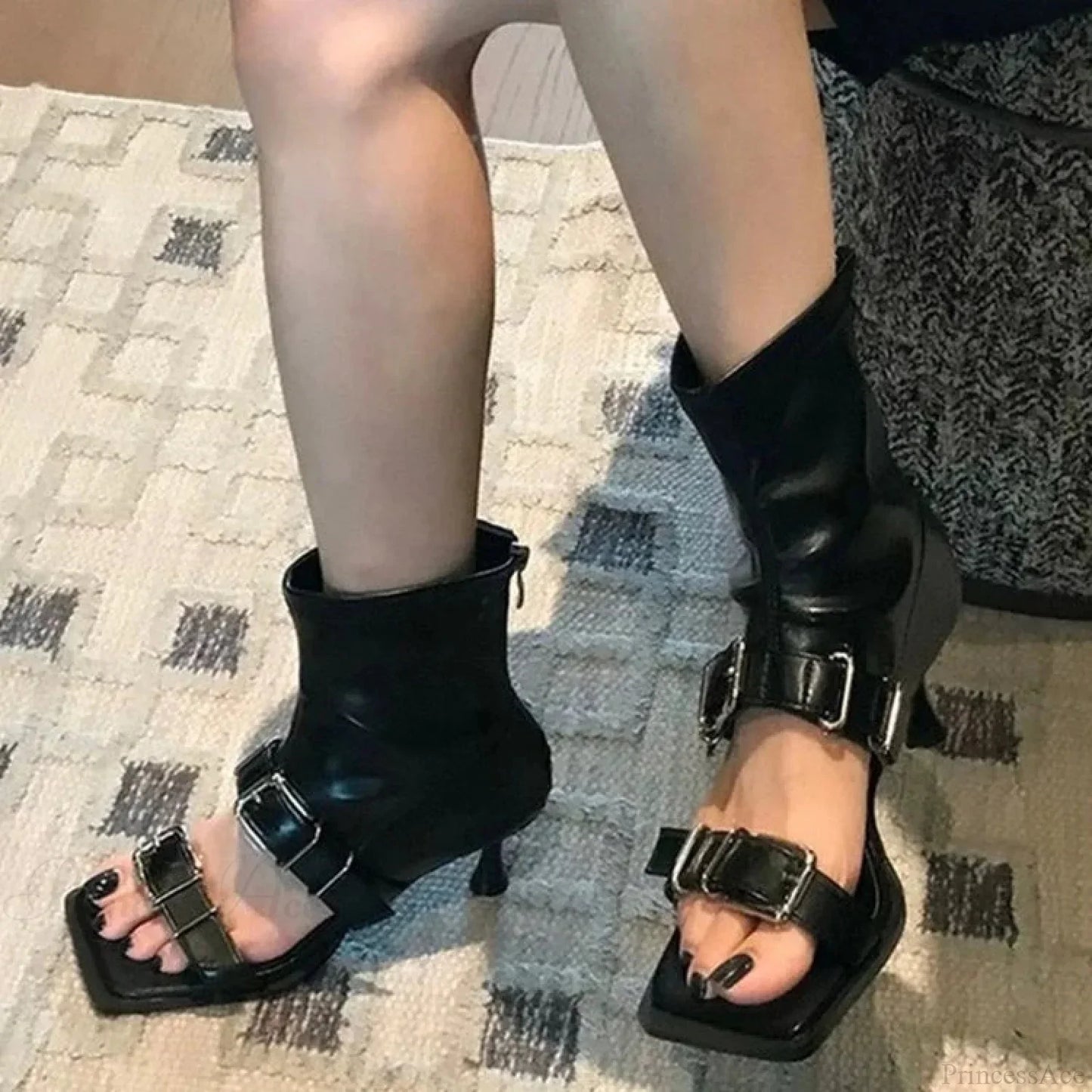 Square Toe Slingback Mysterious High Heel