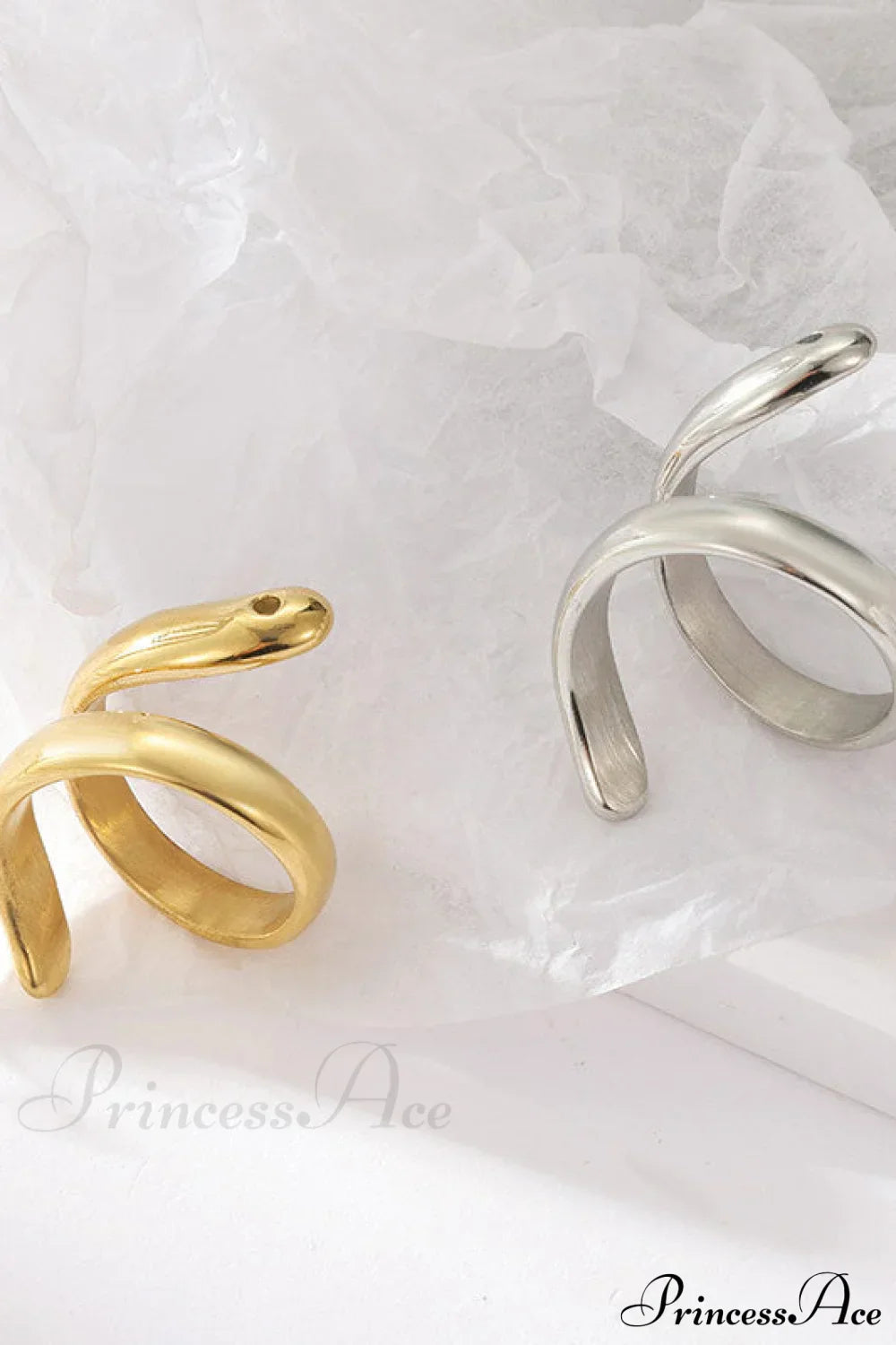 Stainless Steel Exaggerated Serpentine Cast Ring