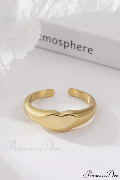 Stainless Steel Glossy Heart Rings