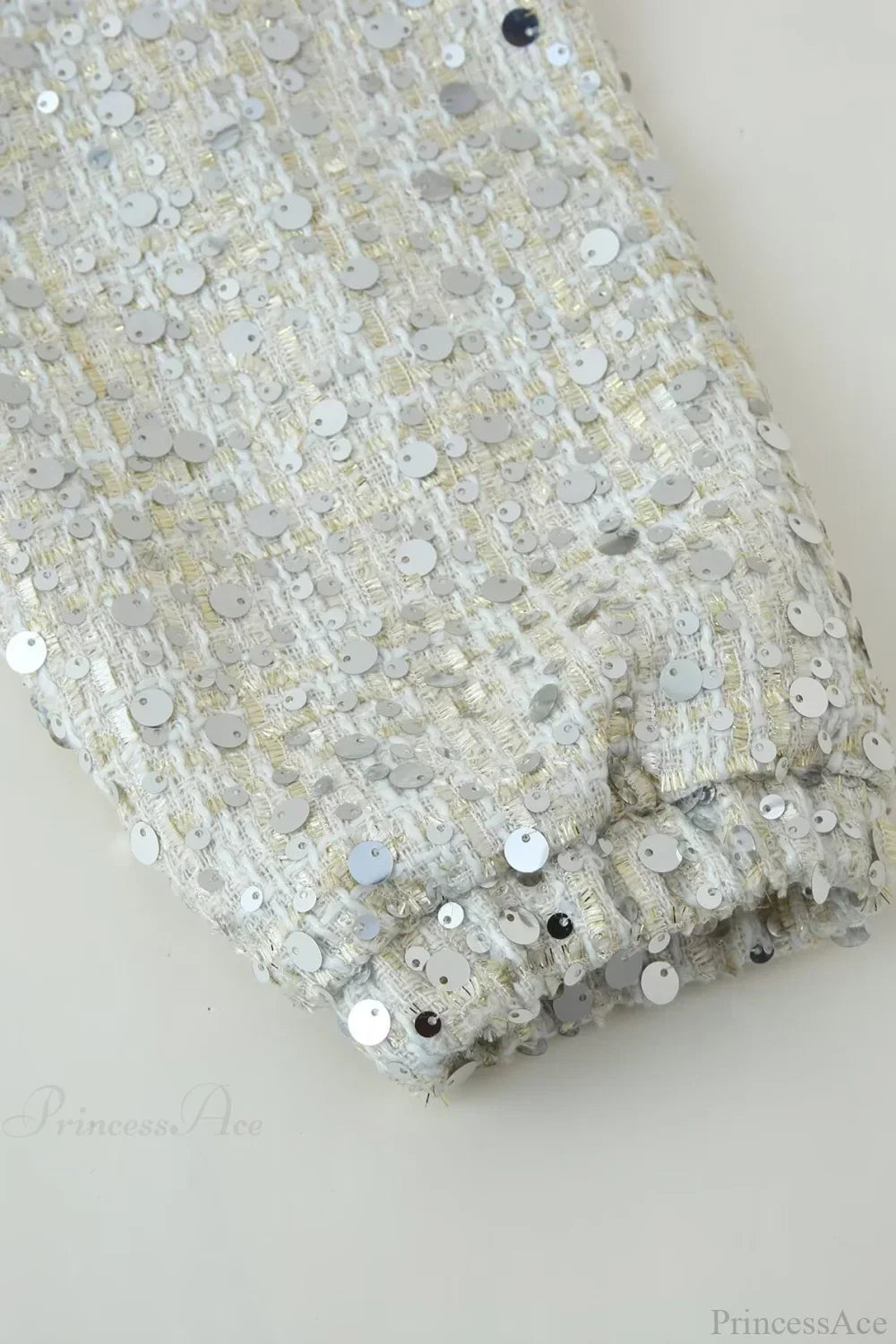 Stand Collar Sequin Long Sleeve Jacket