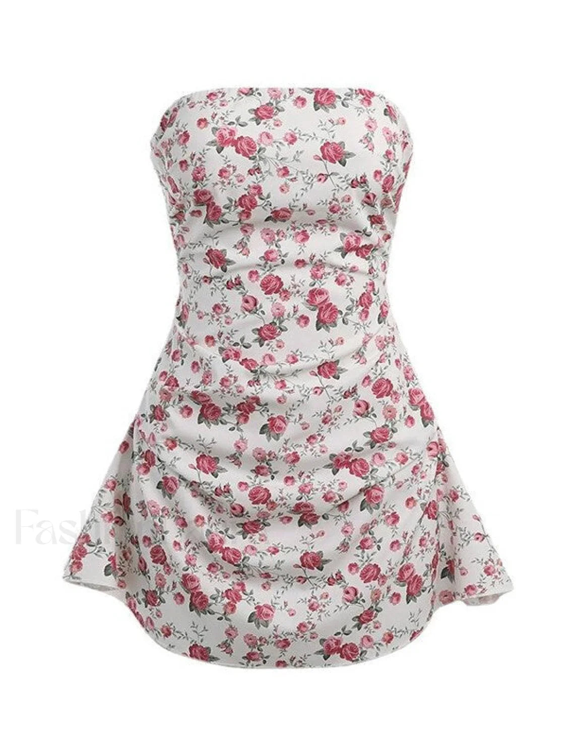 Strapless Floral Mini Dress