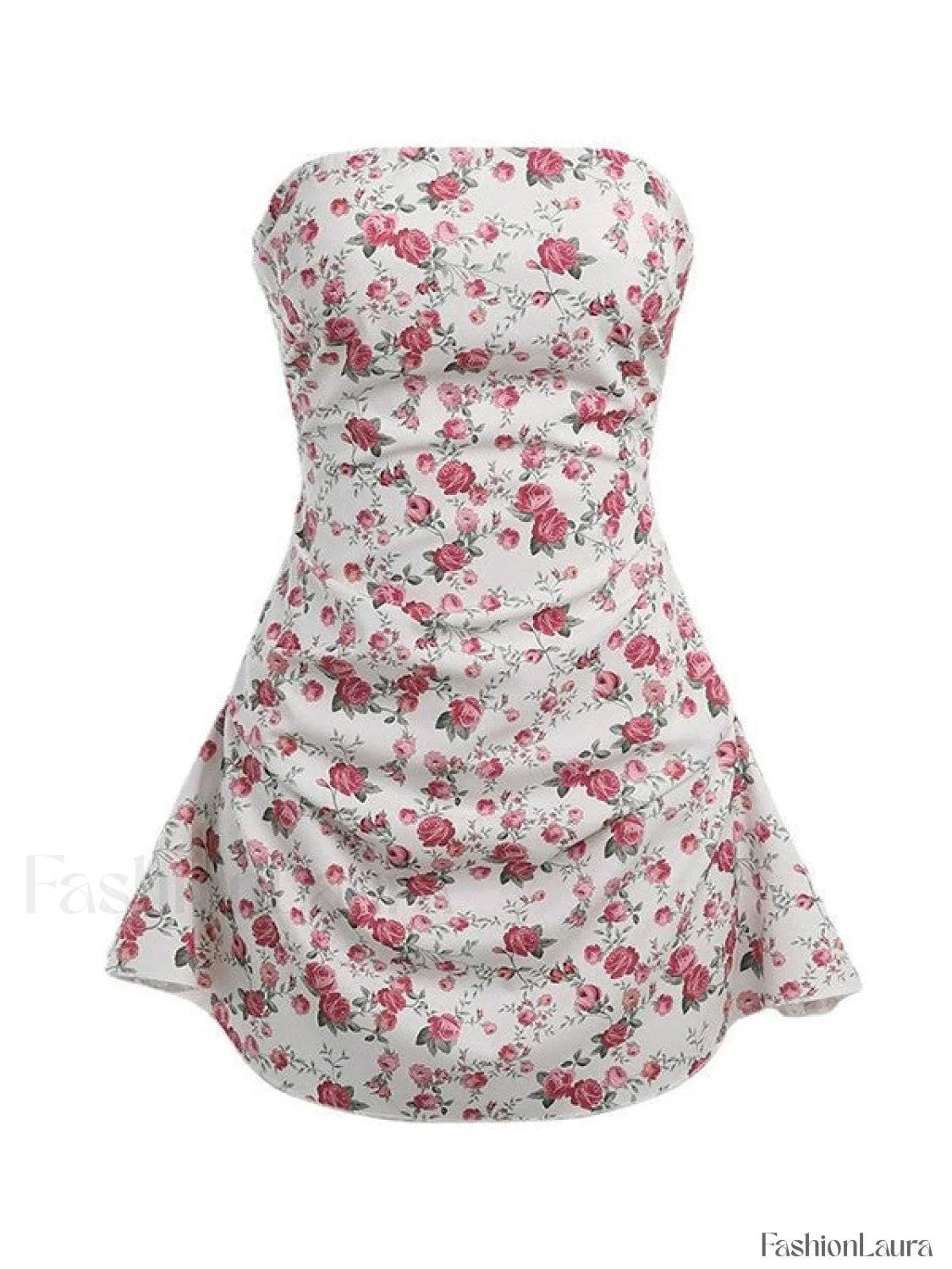 Strapless Floral Mini Dress