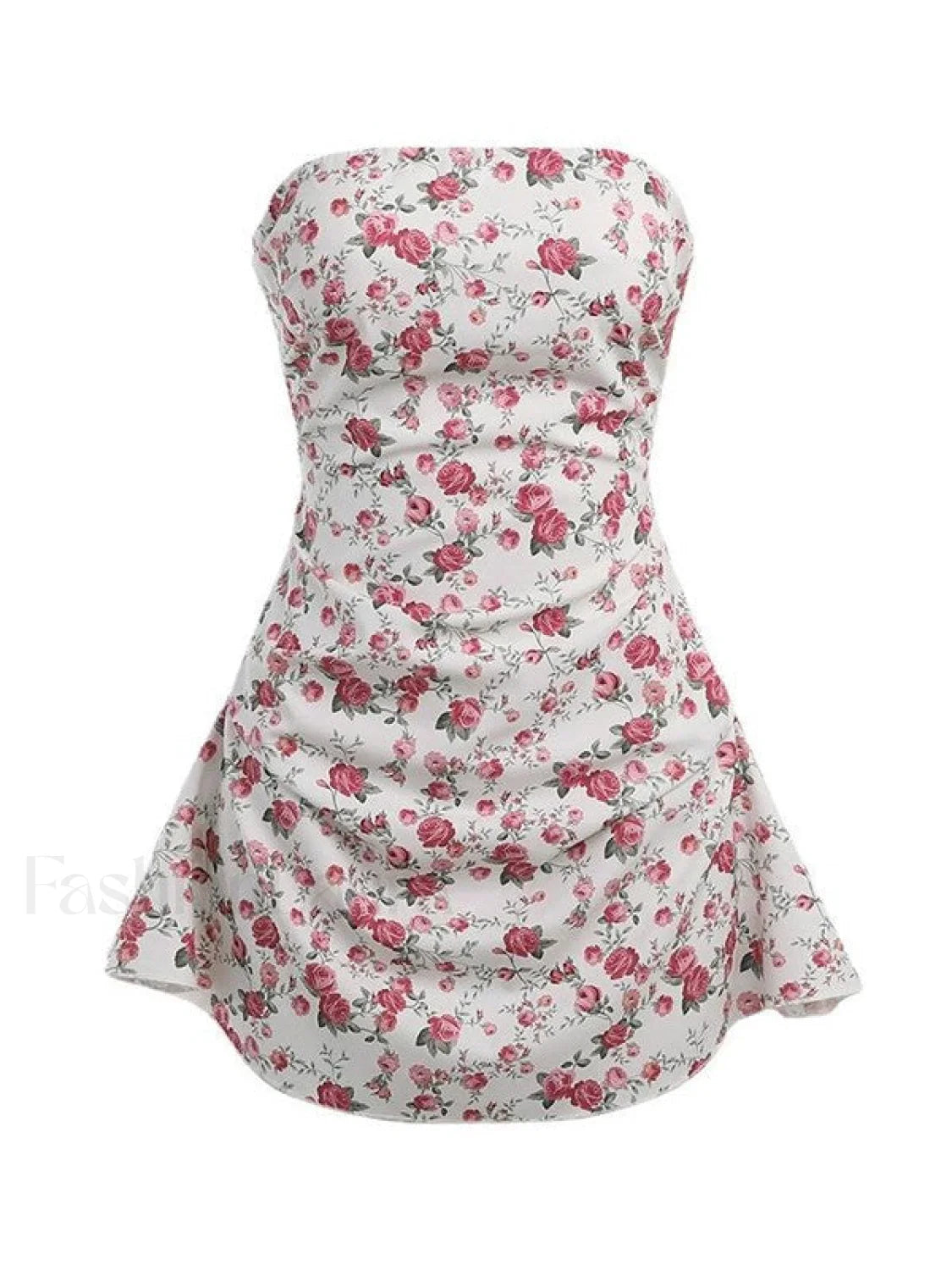 Strapless Floral Mini Dress