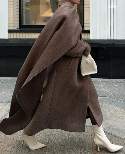 Street Women's Lapel Double-Breasted Overcoat