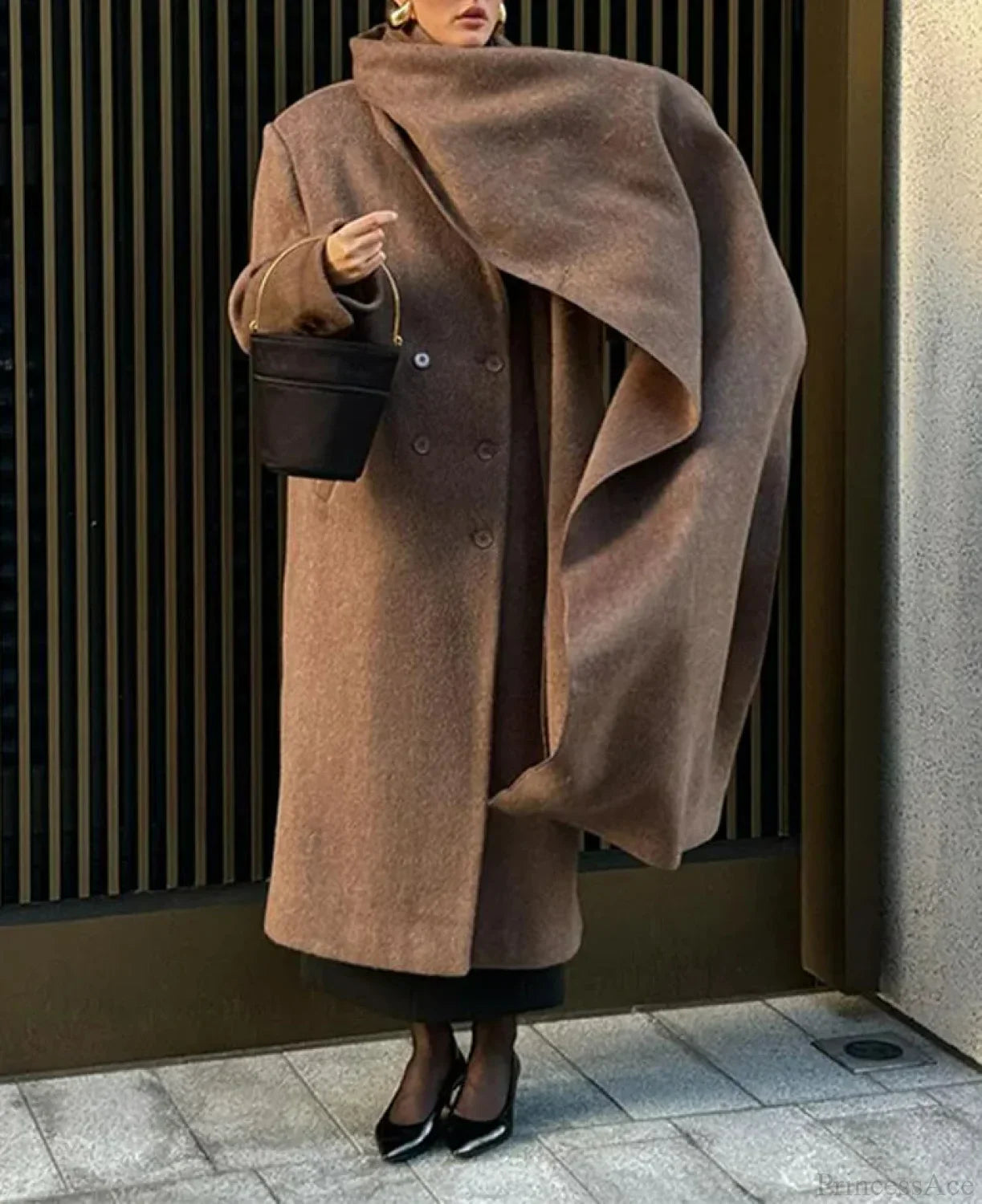 Street Women's Lapel Double-Breasted Overcoat