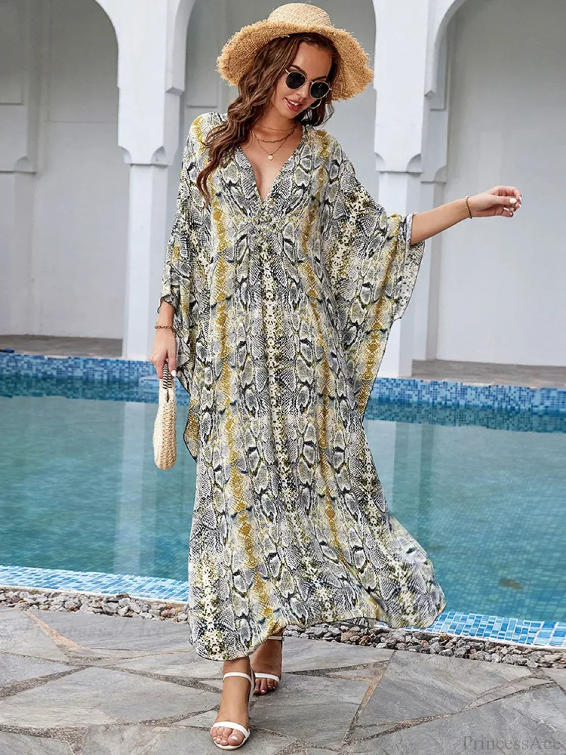 Striped Plus Size Long Dress Cover Up