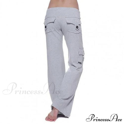 Strong Elastic Wide Leg Soft Sports Drawstring Straight Cargo Pants