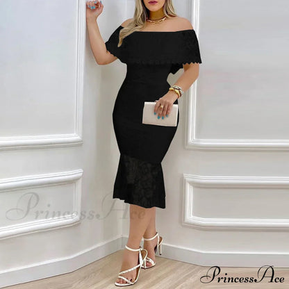 Stunner In Stylish Lace Midi Dress