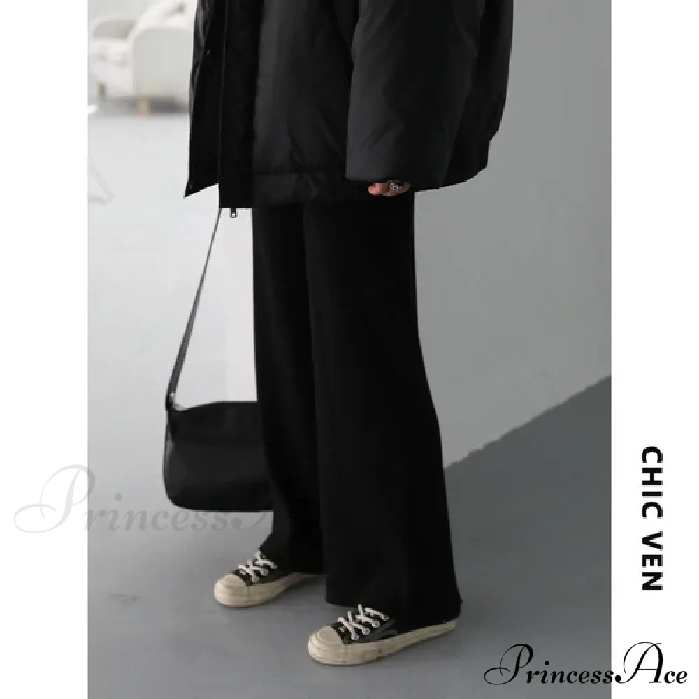 Summer Cotton Linen Wide Leg Full Length Casual Loose Waist Pants