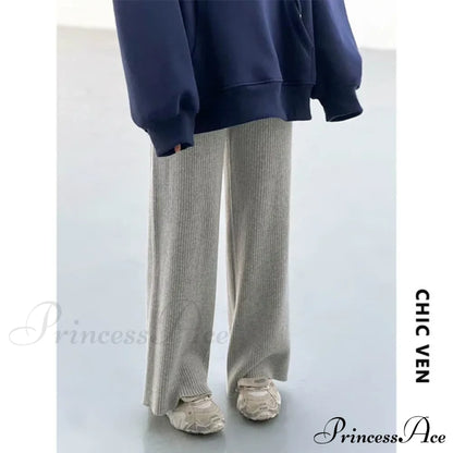 Summer Cotton Linen Wide Leg Full Length Casual Loose Waist Pants