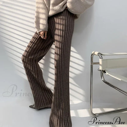 Summer Full Length Elastic Waist Yoga Slim High Waist Wide Leg Pants