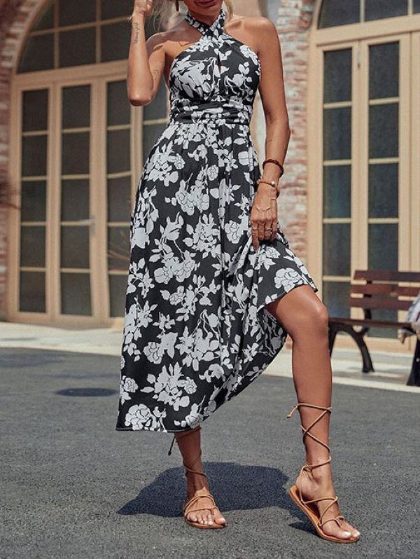 Halter Print Dress