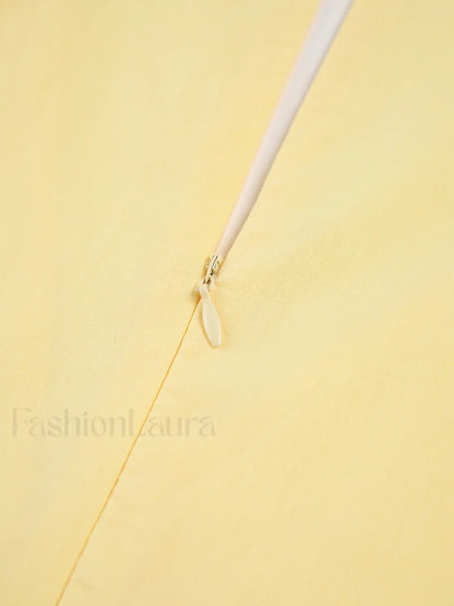 Sunshine Zippered Plunge Trendy Skater Short Dress