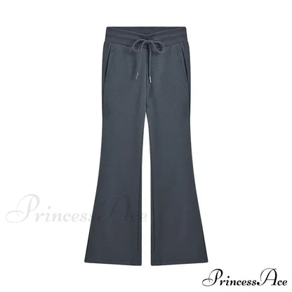 Sweatpants Low-waisted Black Grey Drawstring Flare Streetwear Quality Pants