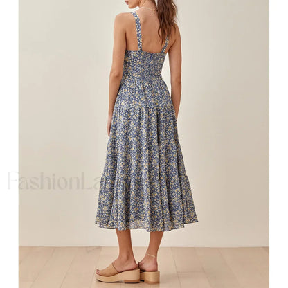 Sweetheart Neck Floral Dress
