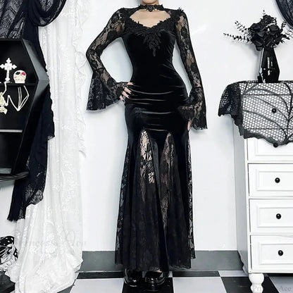 Tall Waist Mysterious Style Full-Length Dress