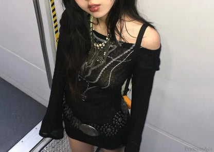 Tattoo Print Knit Top