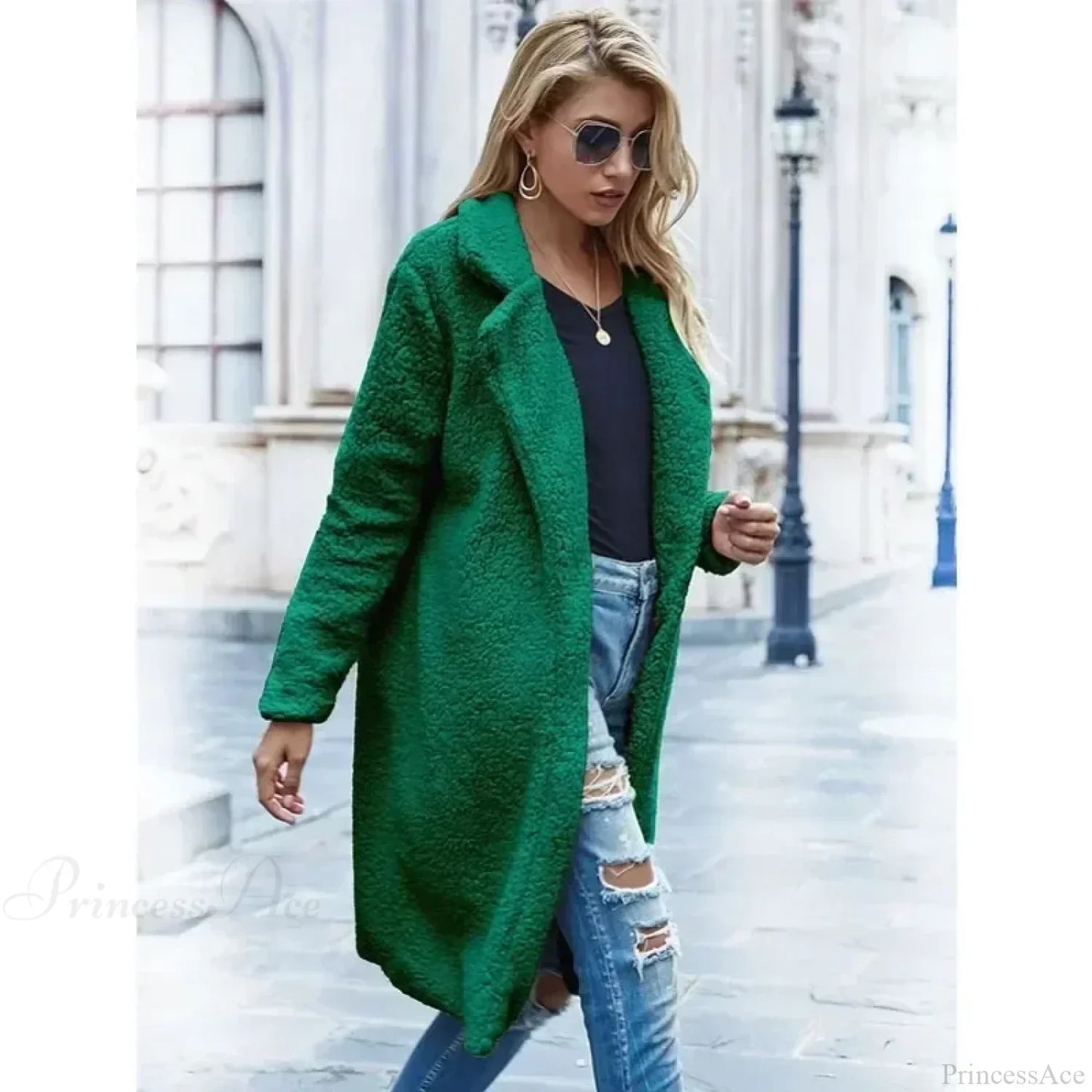 Teddy Bear Plush Turtleneck Overcoat